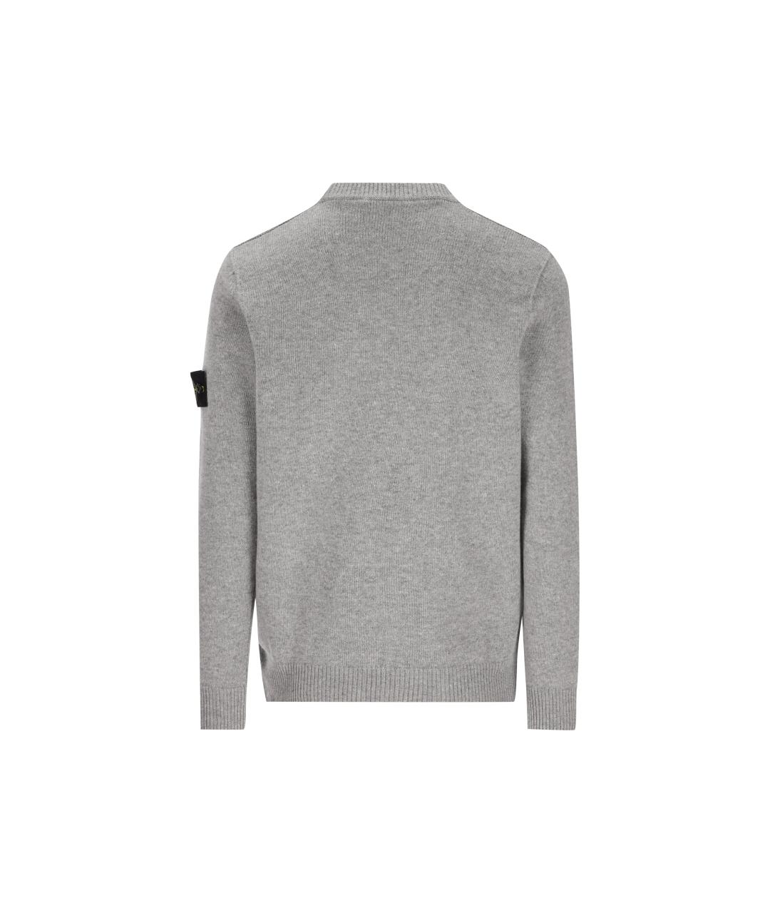 STONE ISLAND Серый шерстяной джемпер / свитер, фото 2