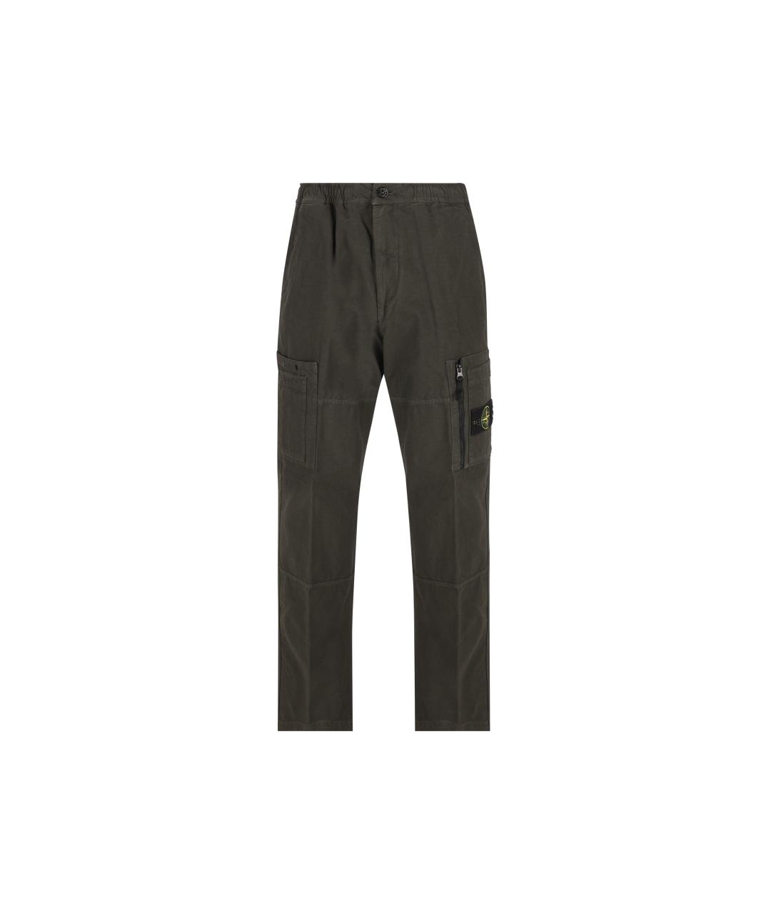 STONE ISLAND Серые хлопковые повседневные брюки, фото 5