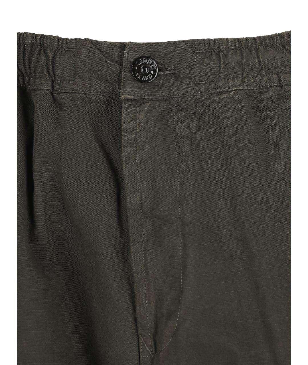 STONE ISLAND Серые хлопковые повседневные брюки, фото 3
