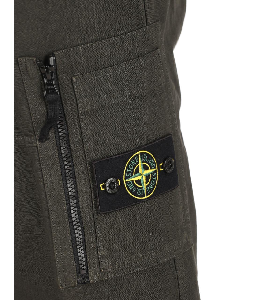 STONE ISLAND Серые хлопковые повседневные брюки, фото 4