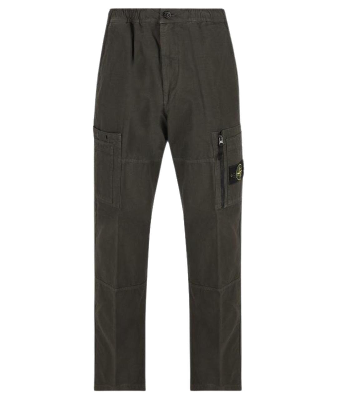 STONE ISLAND Серые хлопковые повседневные брюки, фото 1