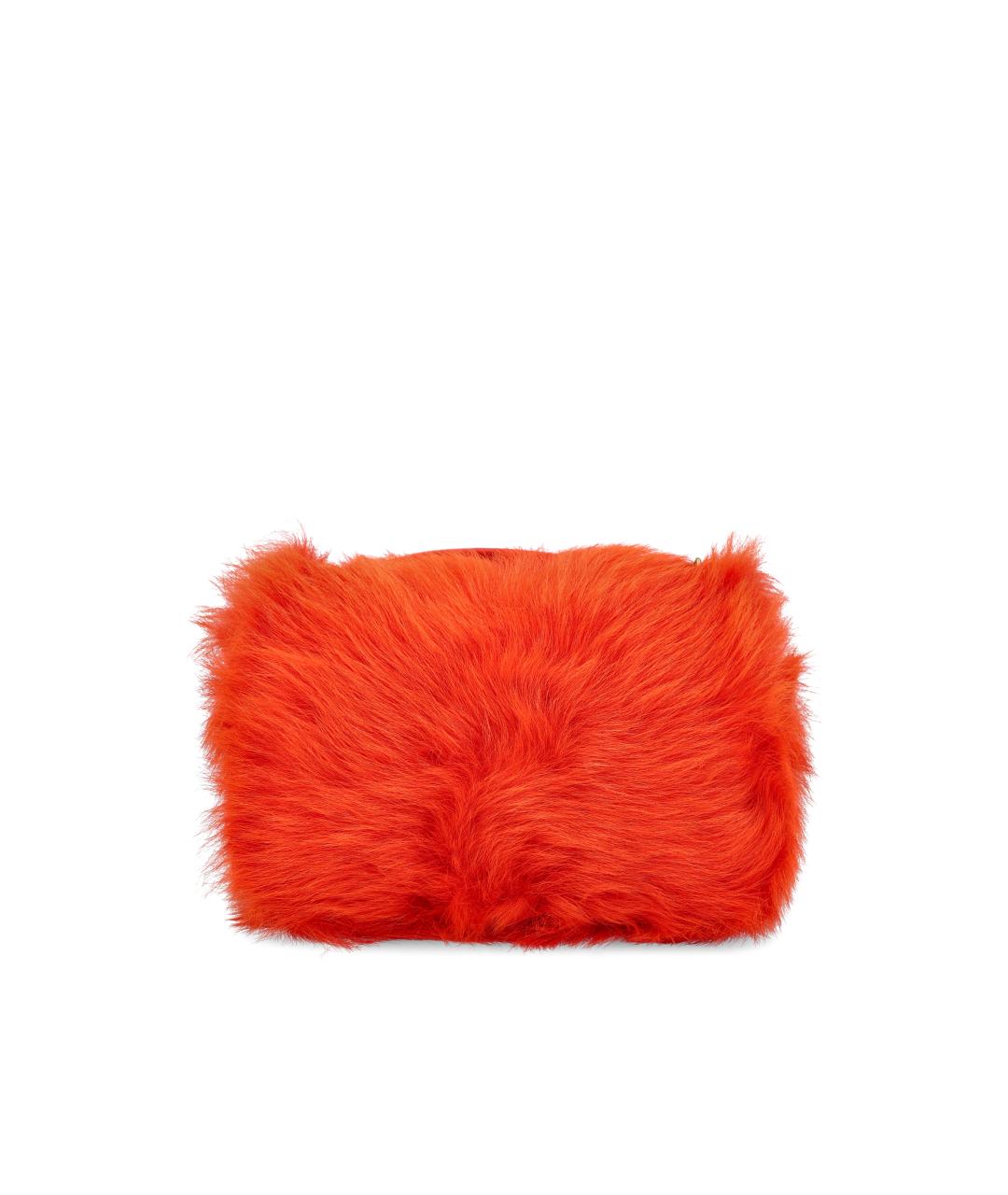 SAINT LAURENT Оранжевая меховая сумка через плечо, фото 2