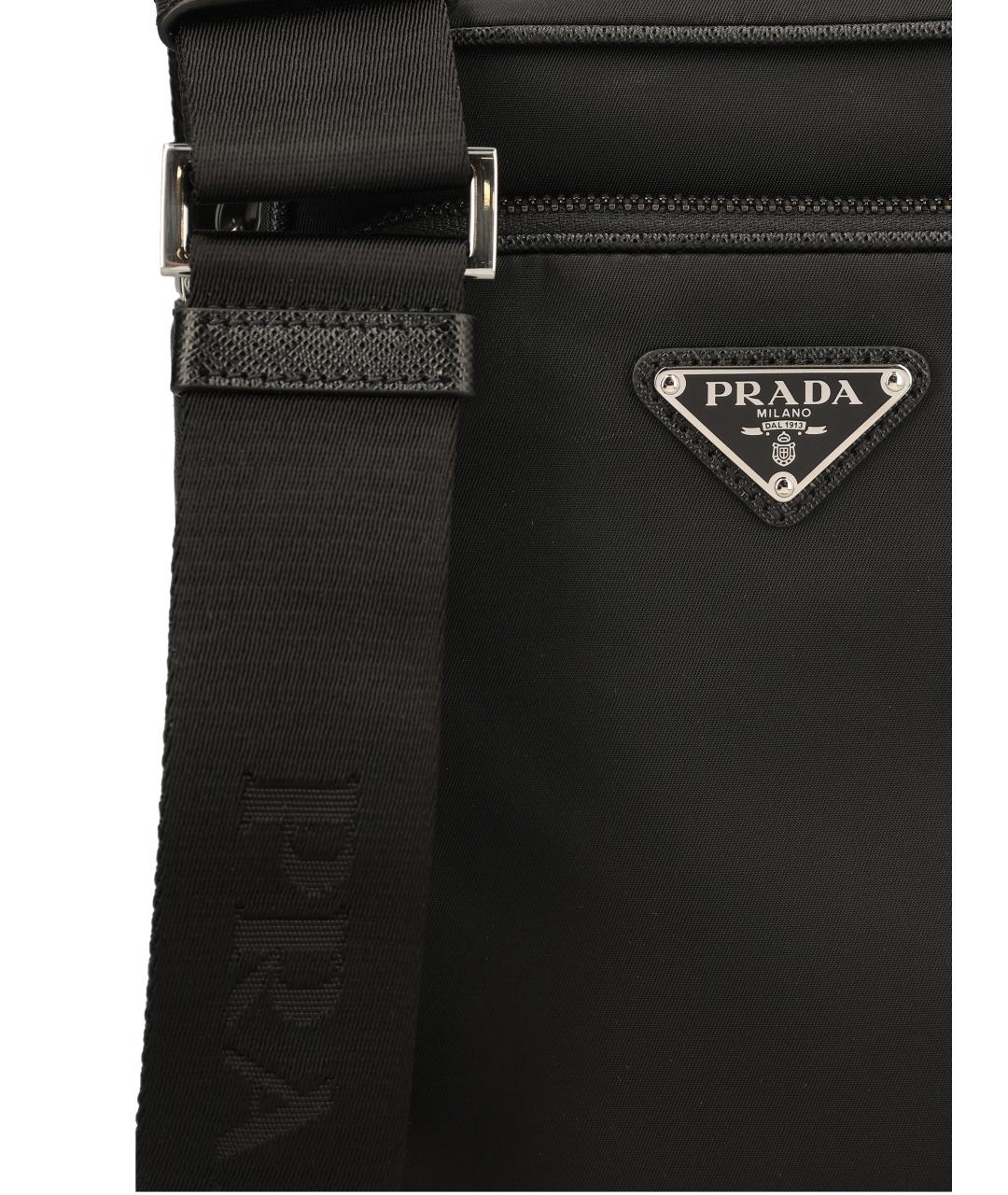 PRADA Черная нейлоновая сумка тоут, фото 4