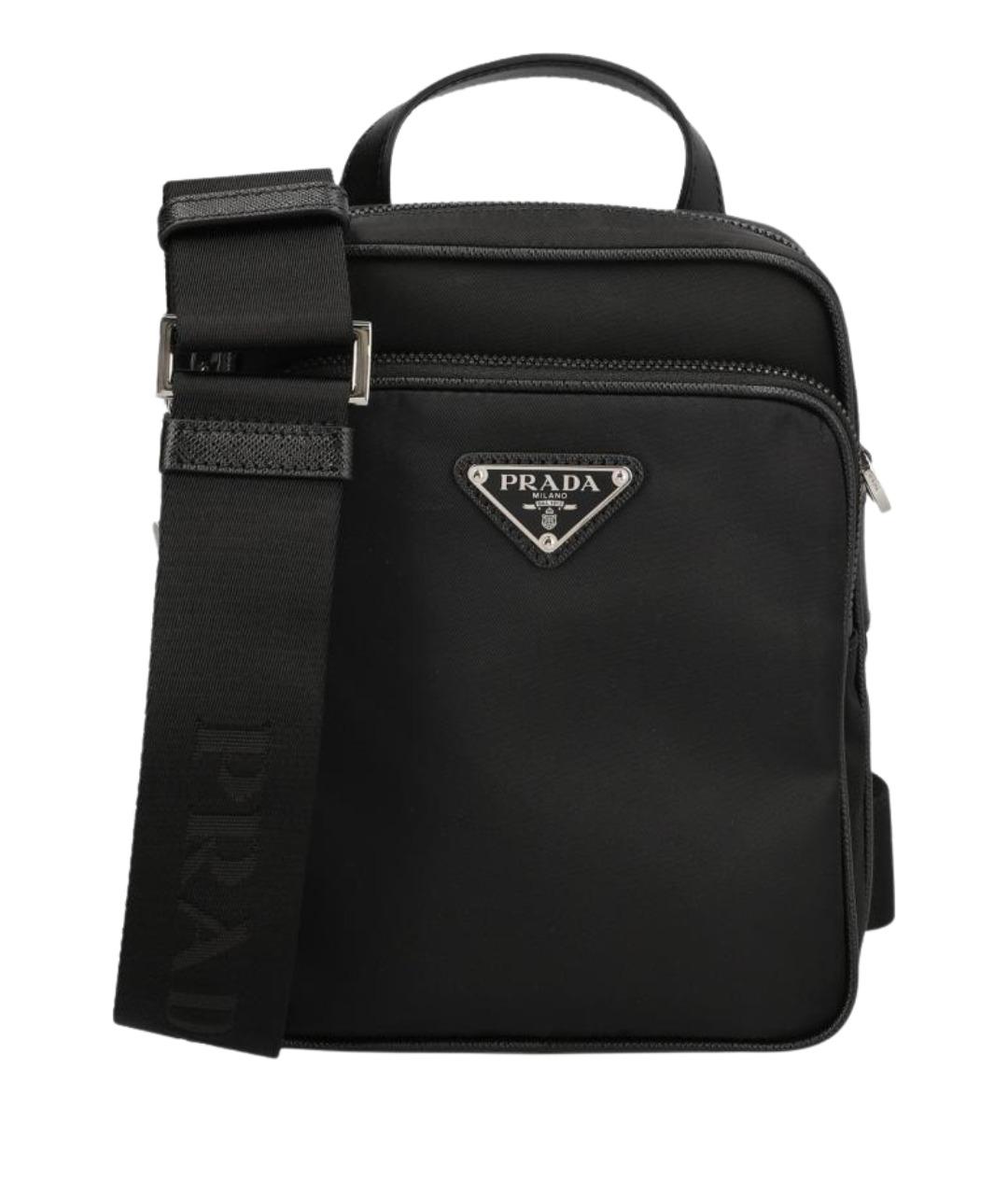PRADA Черная нейлоновая сумка тоут, фото 1