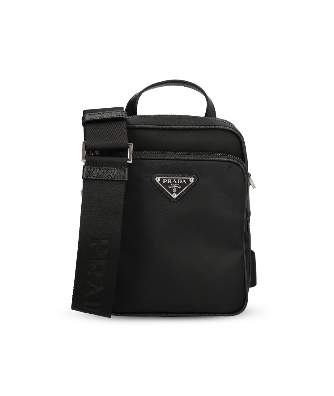 PRADA Черная нейлоновая сумка тоут, фото 5