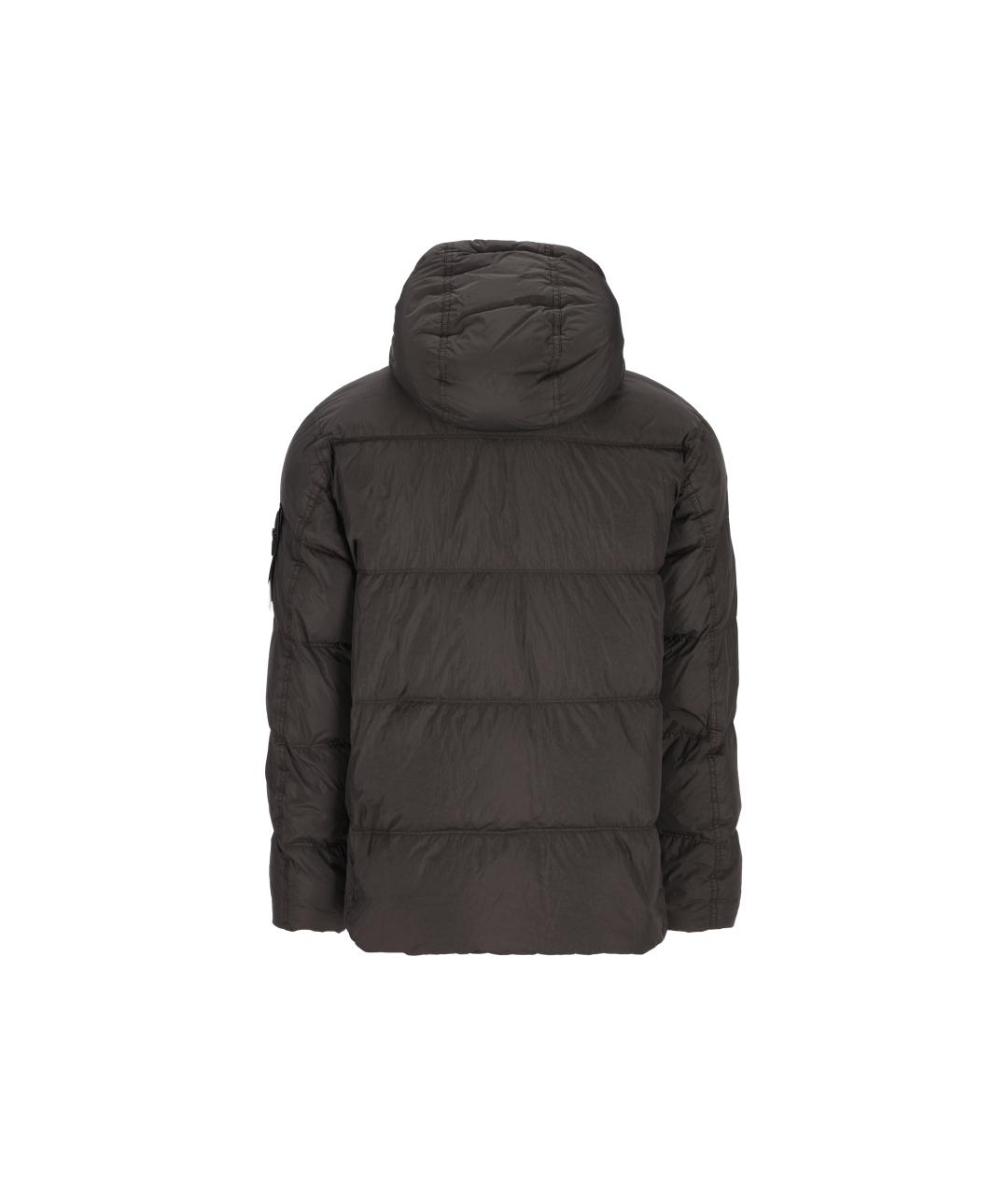 STONE ISLAND Серый полиамидовый пуховик, фото 2