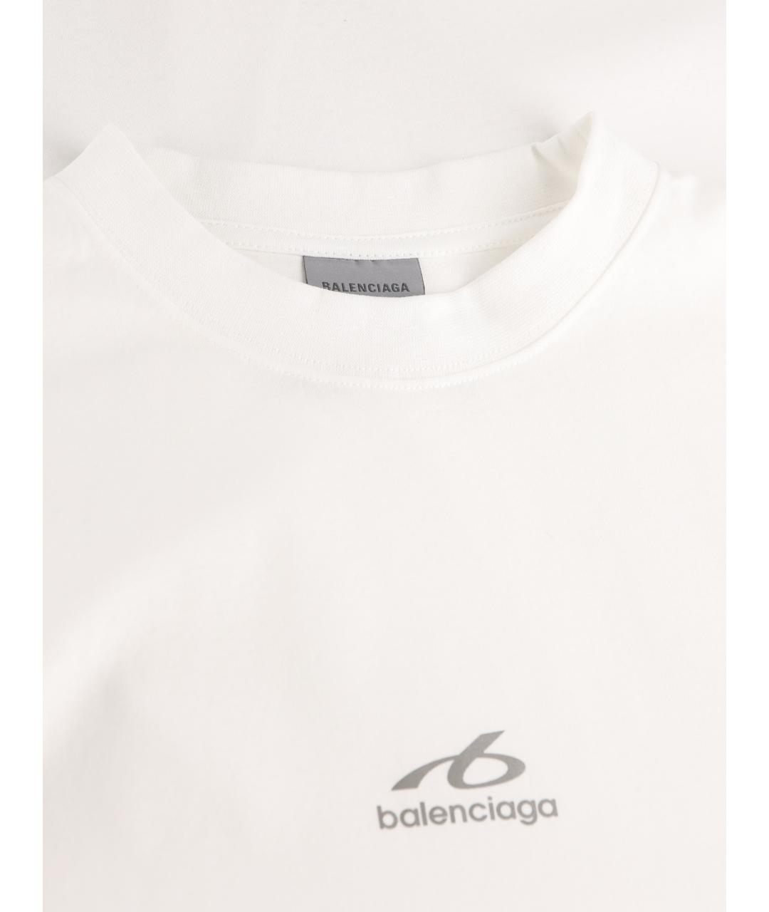 BALENCIAGA Белая хлопковая футболка, фото 3