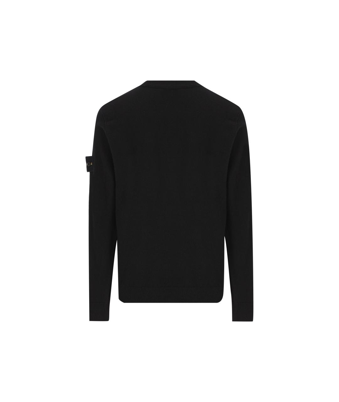 STONE ISLAND Черный шерстяной джемпер / свитер, фото 2
