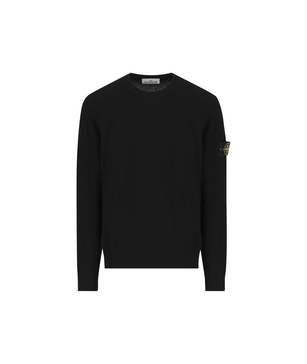STONE ISLAND Черный шерстяной джемпер / свитер, фото 1