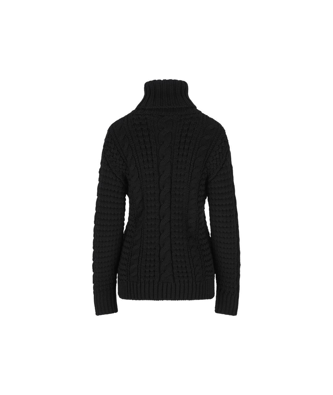 MONCLER Черный шерстяной джемпер / свитер, фото 2