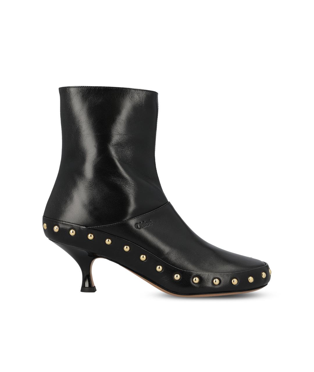 CHLOE Черные кожаные ботильоны, фото 5