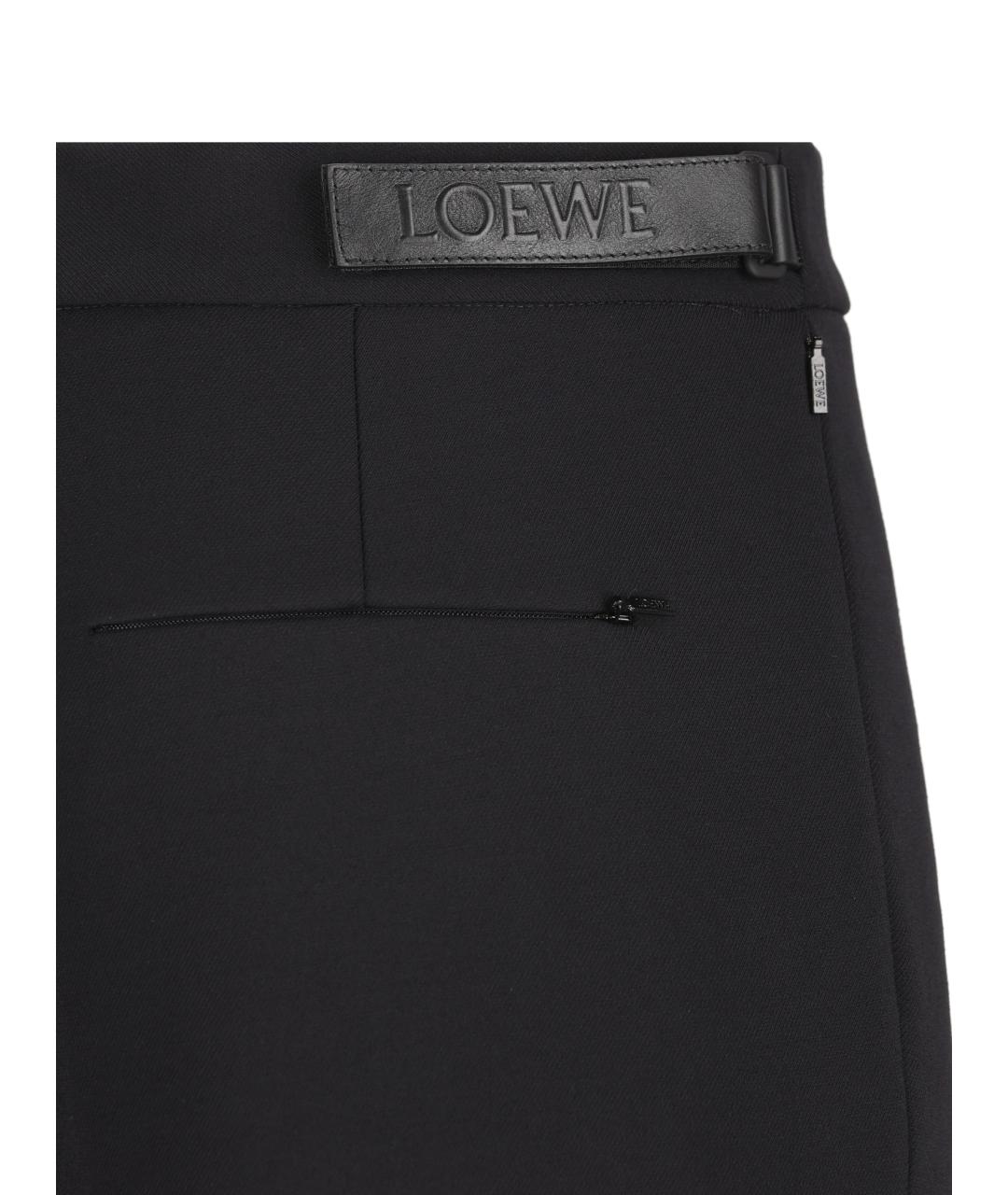 LOEWE Черные шерстяные повседневные брюки, фото 4