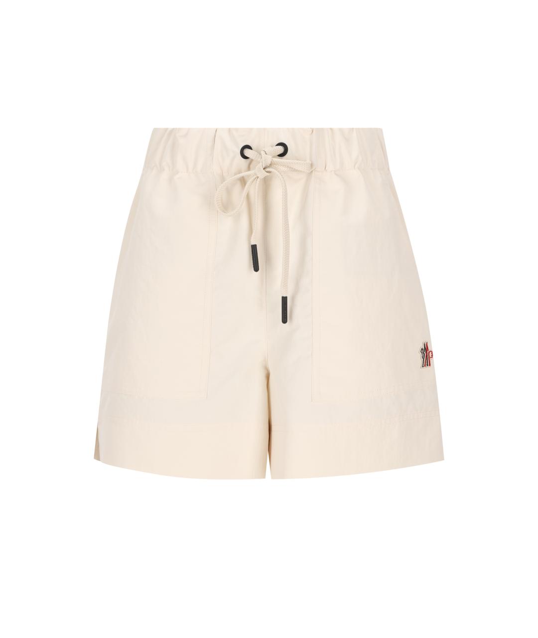 MONCLER GRENOBLE Бежевые полиэстеровые шорты, фото 5