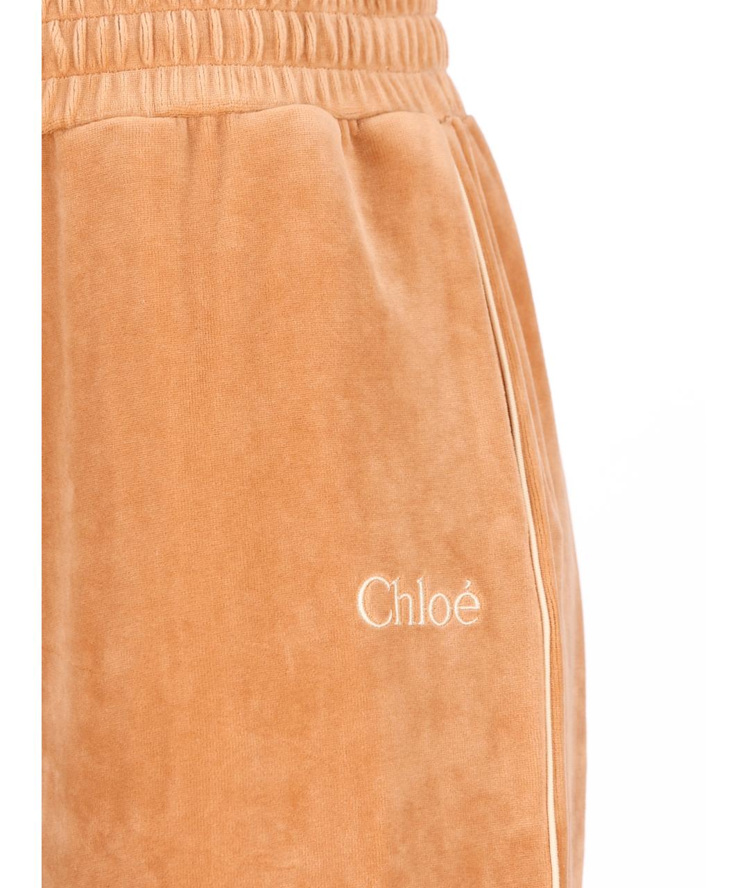 CHLOE Оранжевые хлопковые брюки широкие, фото 4