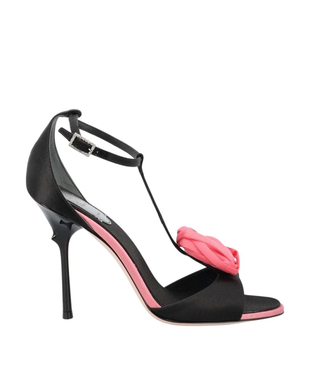 ROGER VIVIER Черные текстильные босоножки, фото 1