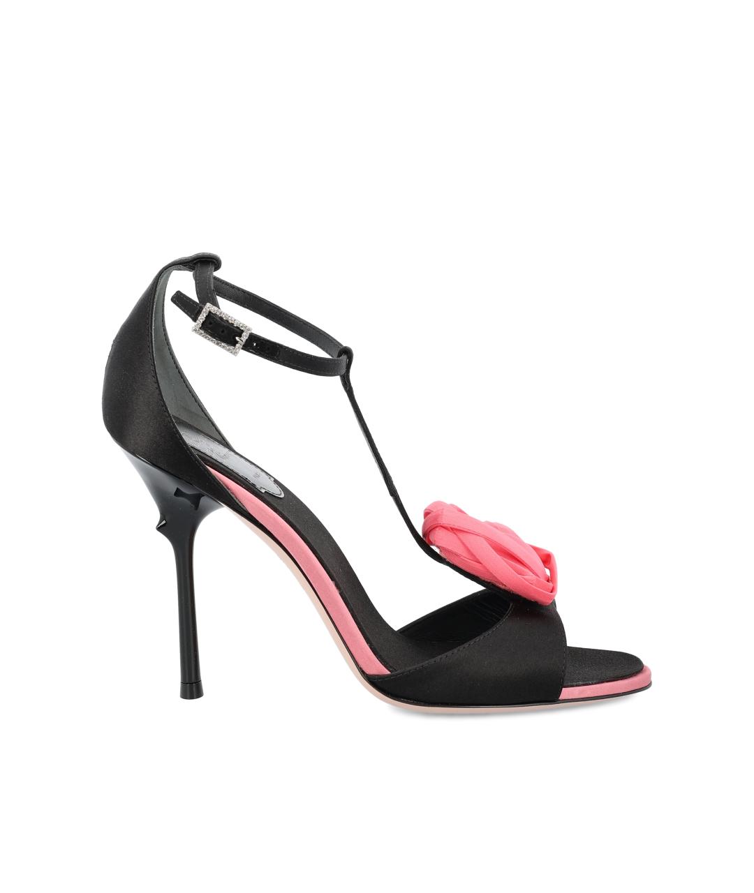 ROGER VIVIER Черные текстильные босоножки, фото 5