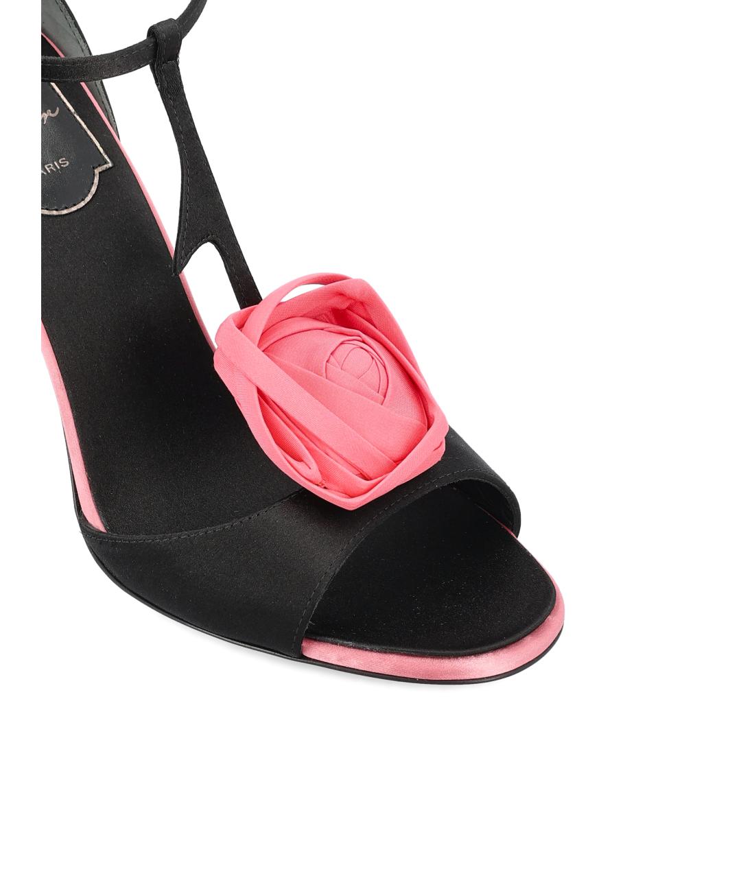 ROGER VIVIER Черные текстильные босоножки, фото 4