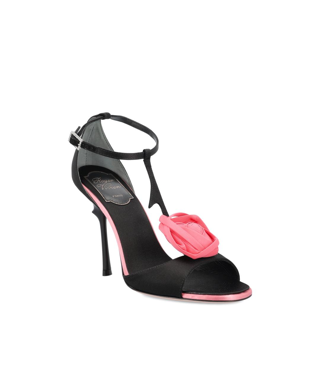ROGER VIVIER Черные текстильные босоножки, фото 2