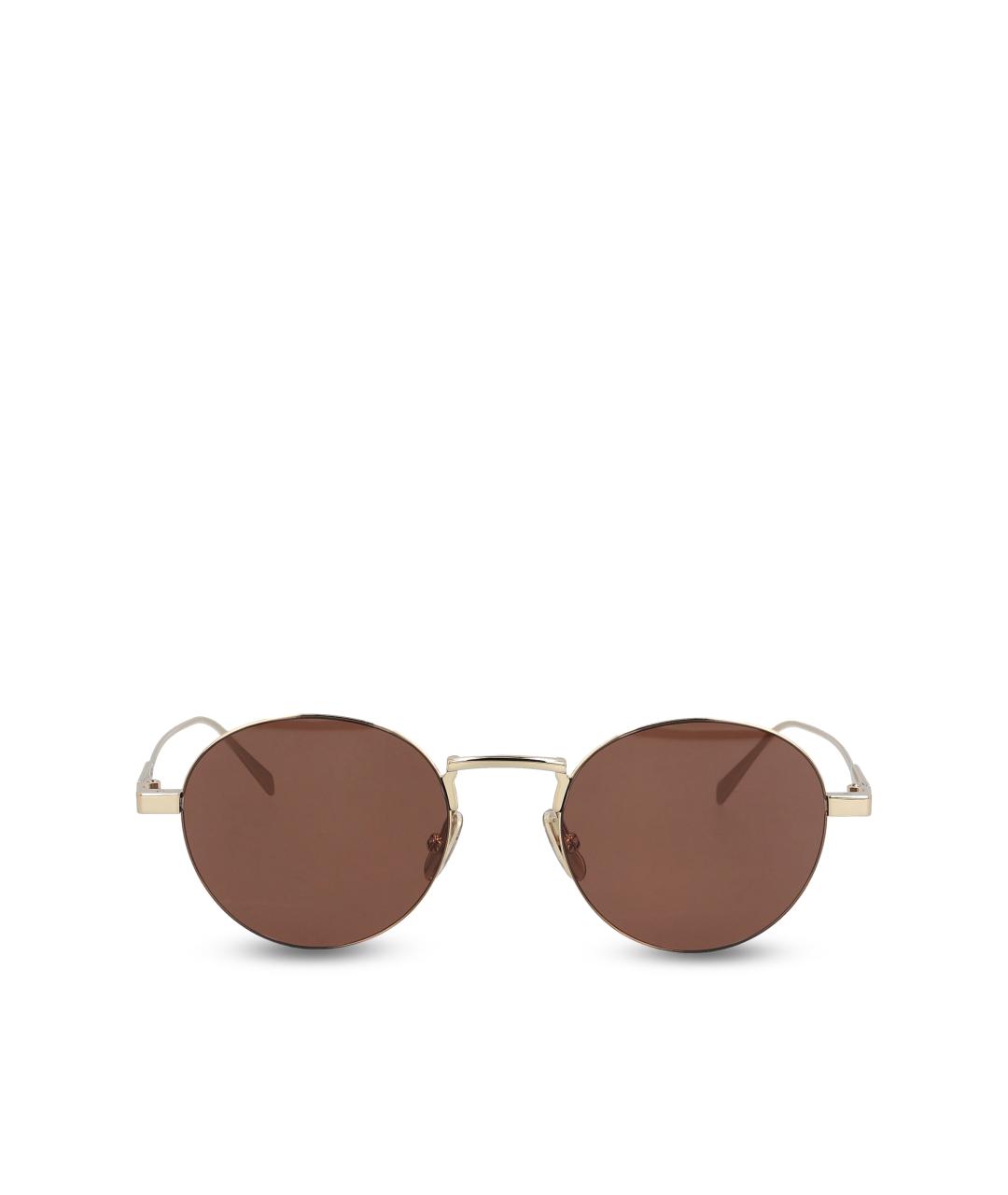 CELINE Золотые металлические солнцезащитные очки, фото 5