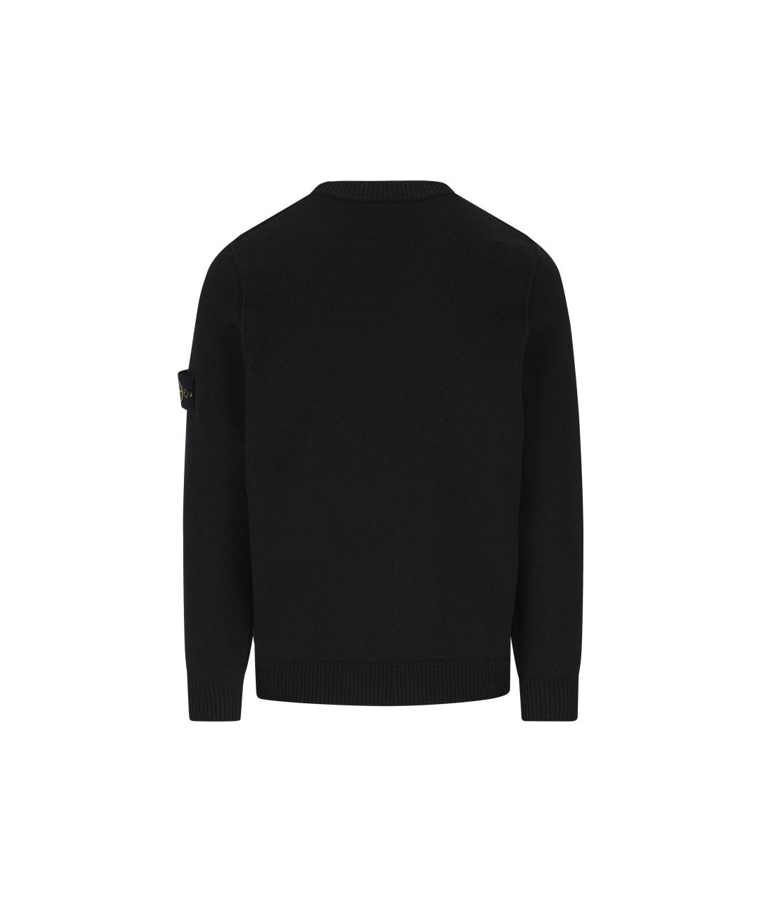STONE ISLAND Черный шерстяной джемпер / свитер, фото 2