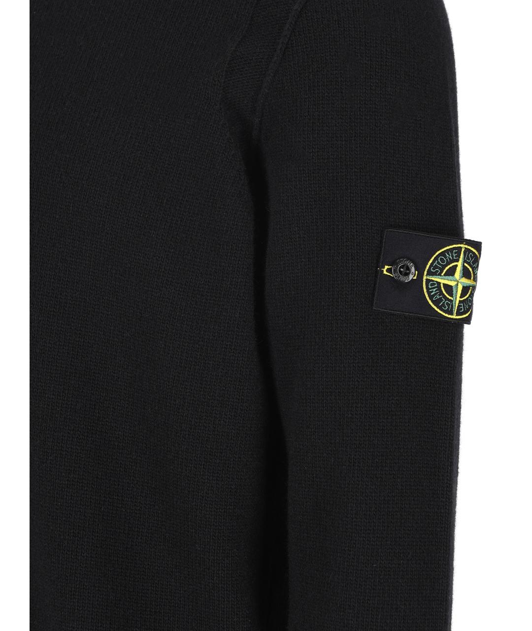 STONE ISLAND Черный шерстяной джемпер / свитер, фото 4