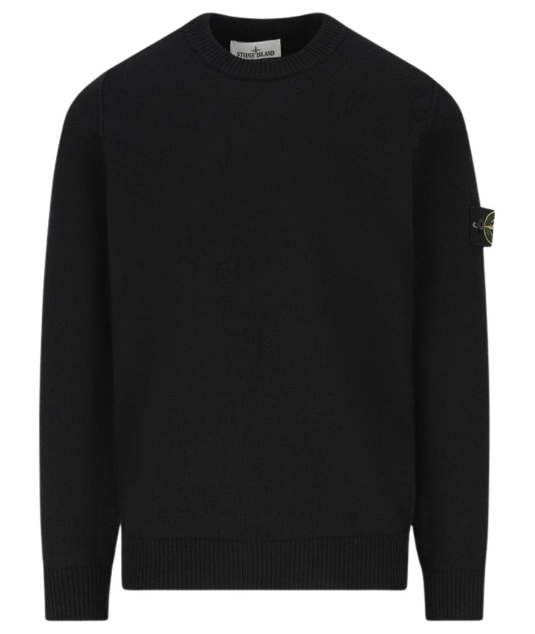 STONE ISLAND Черный шерстяной джемпер / свитер, фото 1