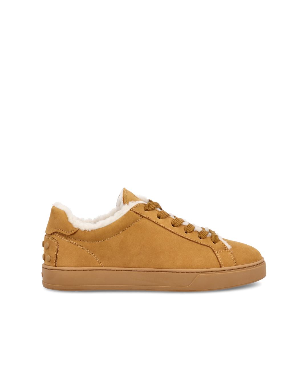 TOD'S Желтые кожаные кеды, фото 5