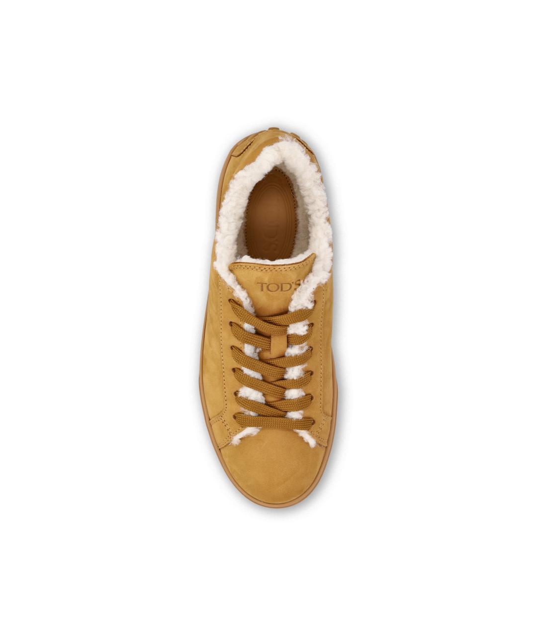 TOD'S Желтые кожаные кеды, фото 4