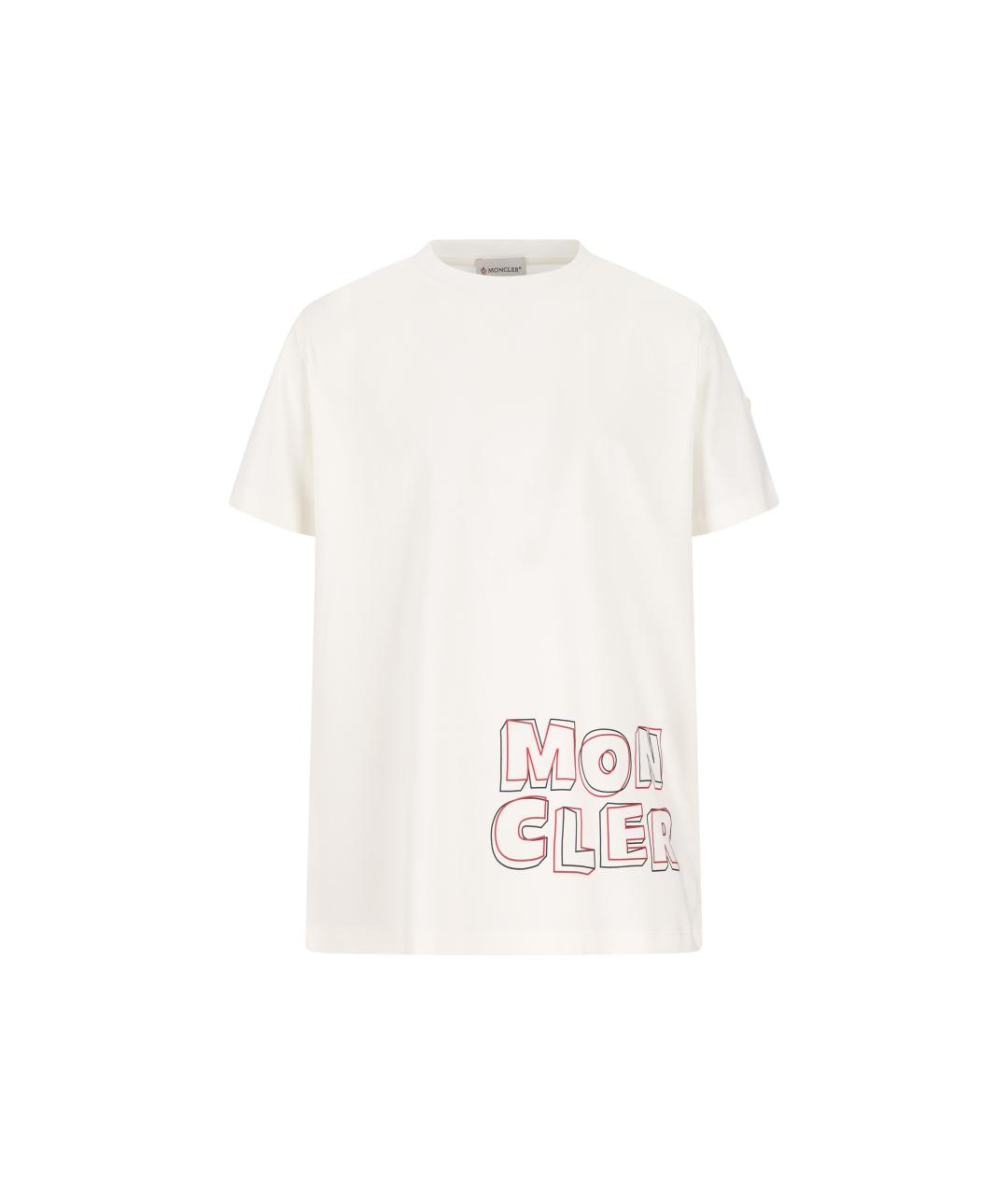 MONCLER KIDS Белая хлопковая детская футболка, фото 5