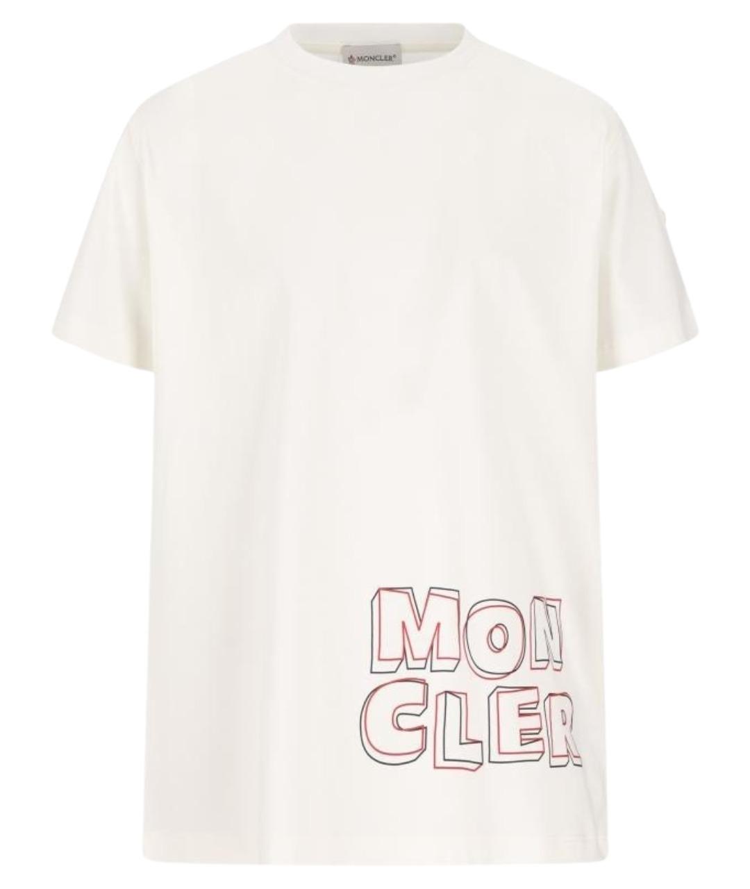 MONCLER KIDS Белая хлопковая детская футболка, фото 1