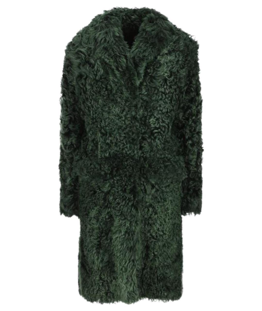 PRADA Зеленая кожаная шуба, фото 1