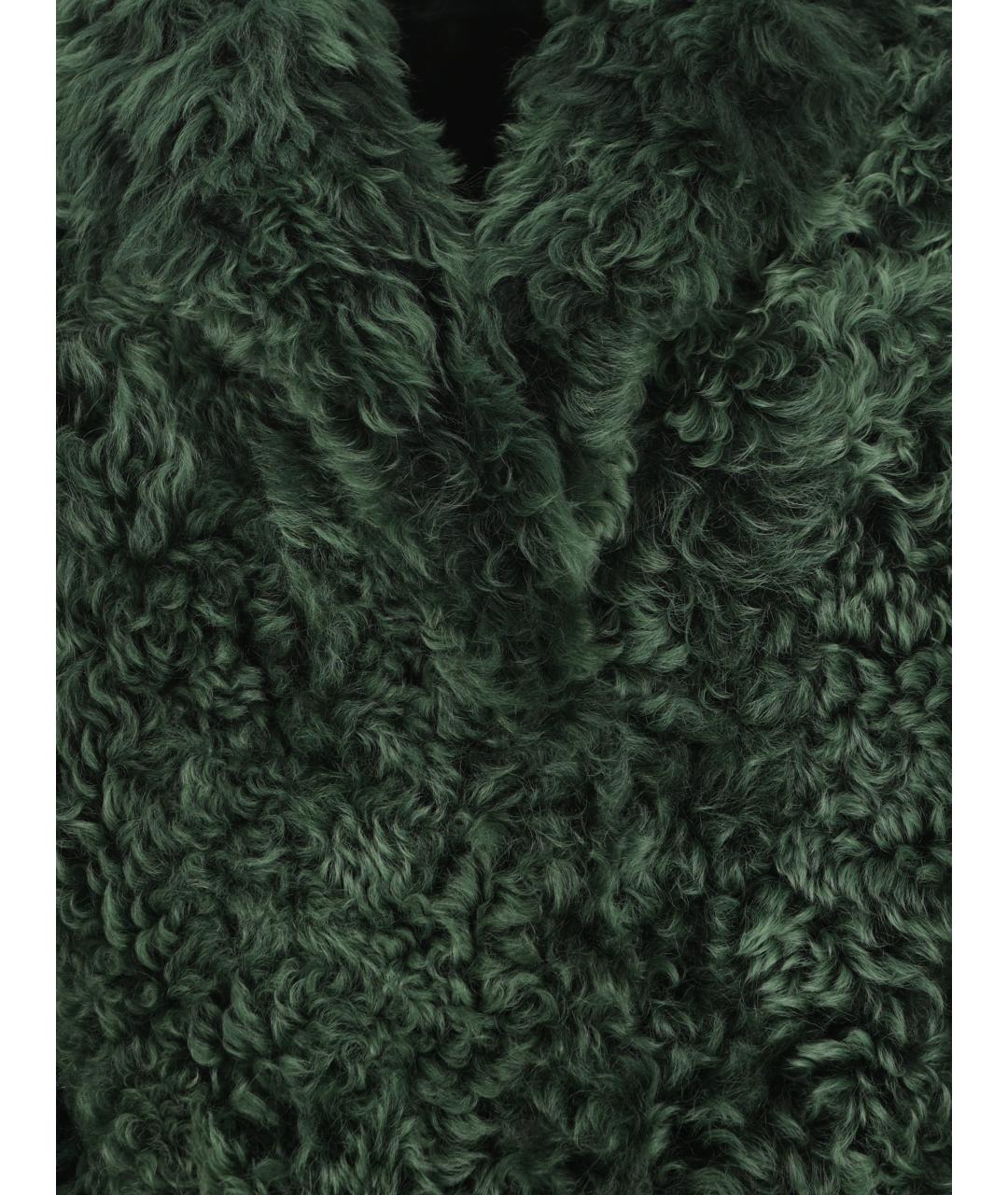 PRADA Зеленая кожаная шуба, фото 3