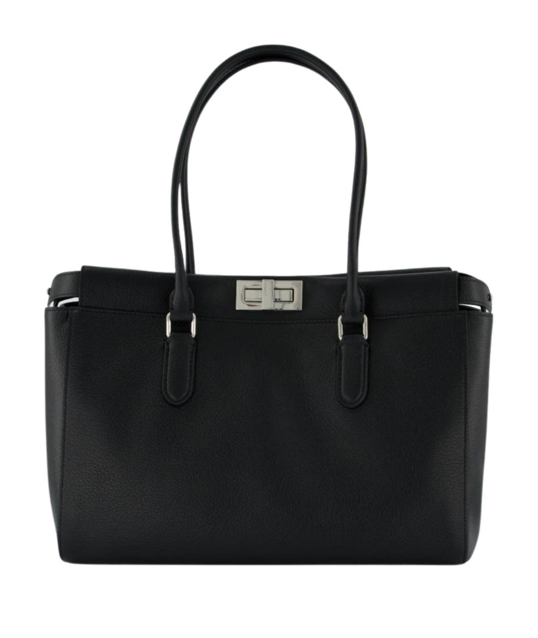 FENDI Черная кожаная сумка тоут, фото 1