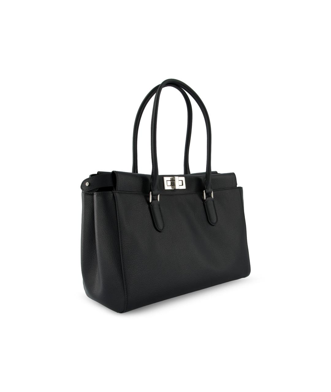 FENDI Черная кожаная сумка тоут, фото 3