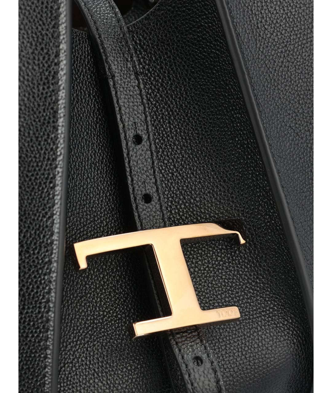 TOD'S Черная кожаная сумка тоут, фото 4