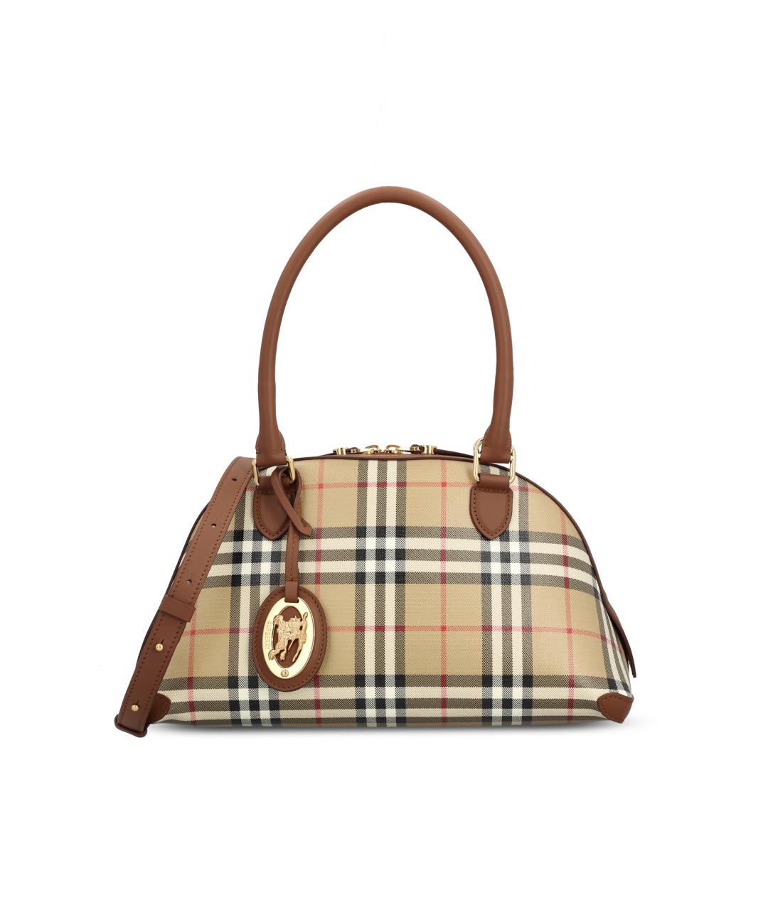 BURBERRY Бежевая сумка тоут из канвы, фото 5