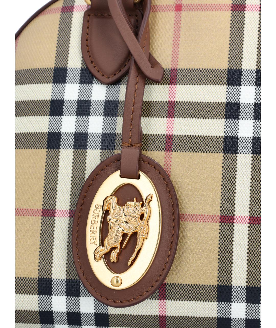BURBERRY Бежевая сумка тоут из канвы, фото 4