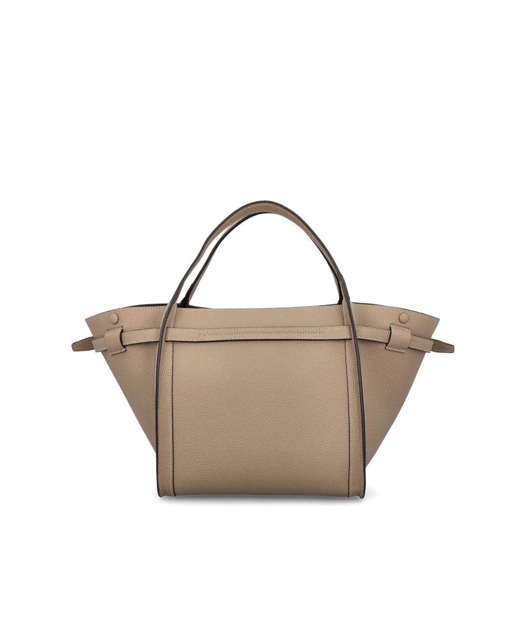 TOD'S Бежевая кожаная сумка тоут, фото 2