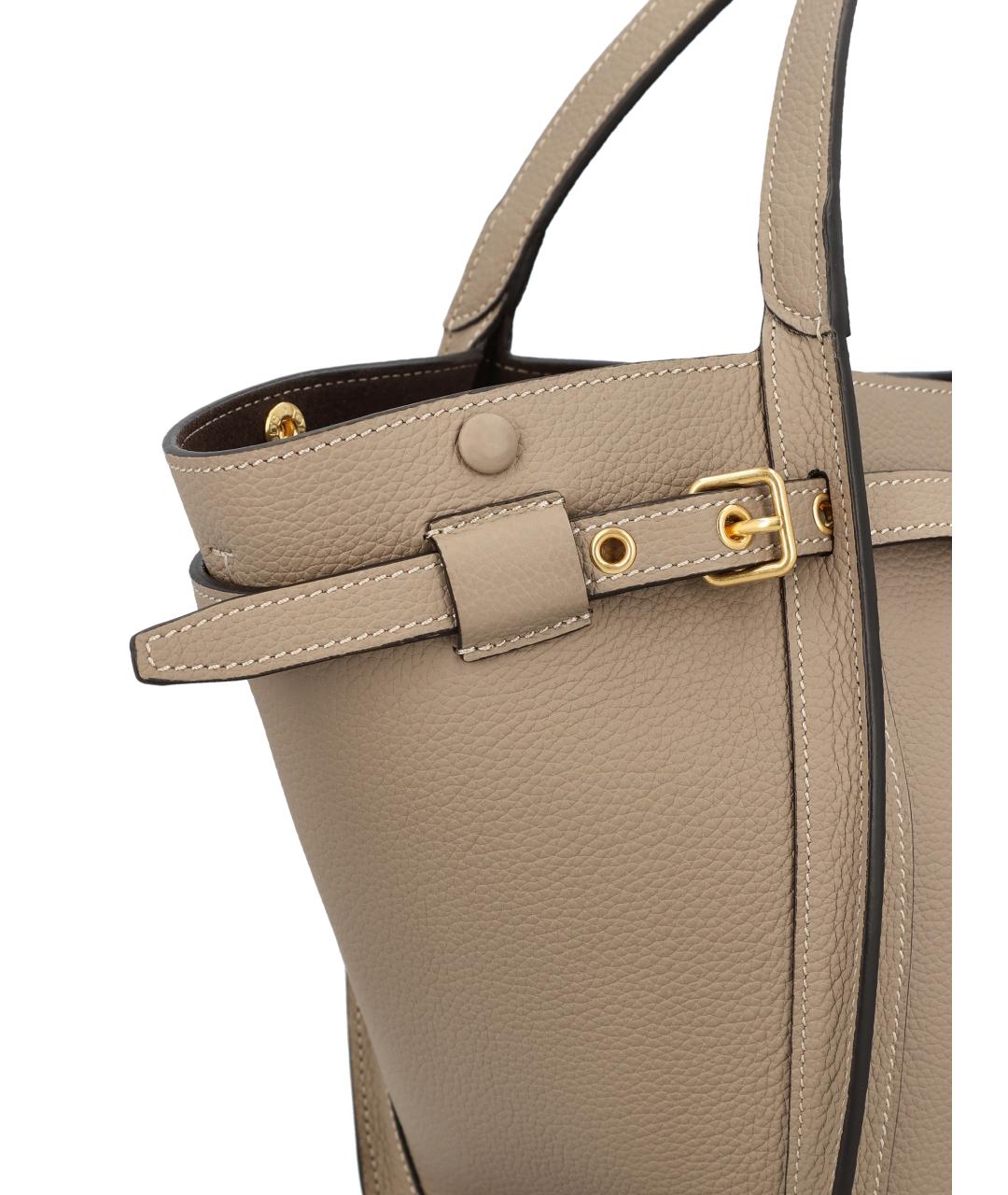 TOD'S Бежевая кожаная сумка тоут, фото 4