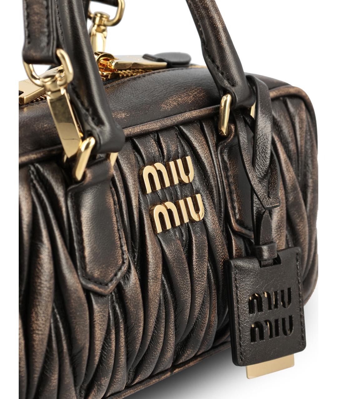 MIU MIU Коричневая кожаная сумка тоут, фото 4