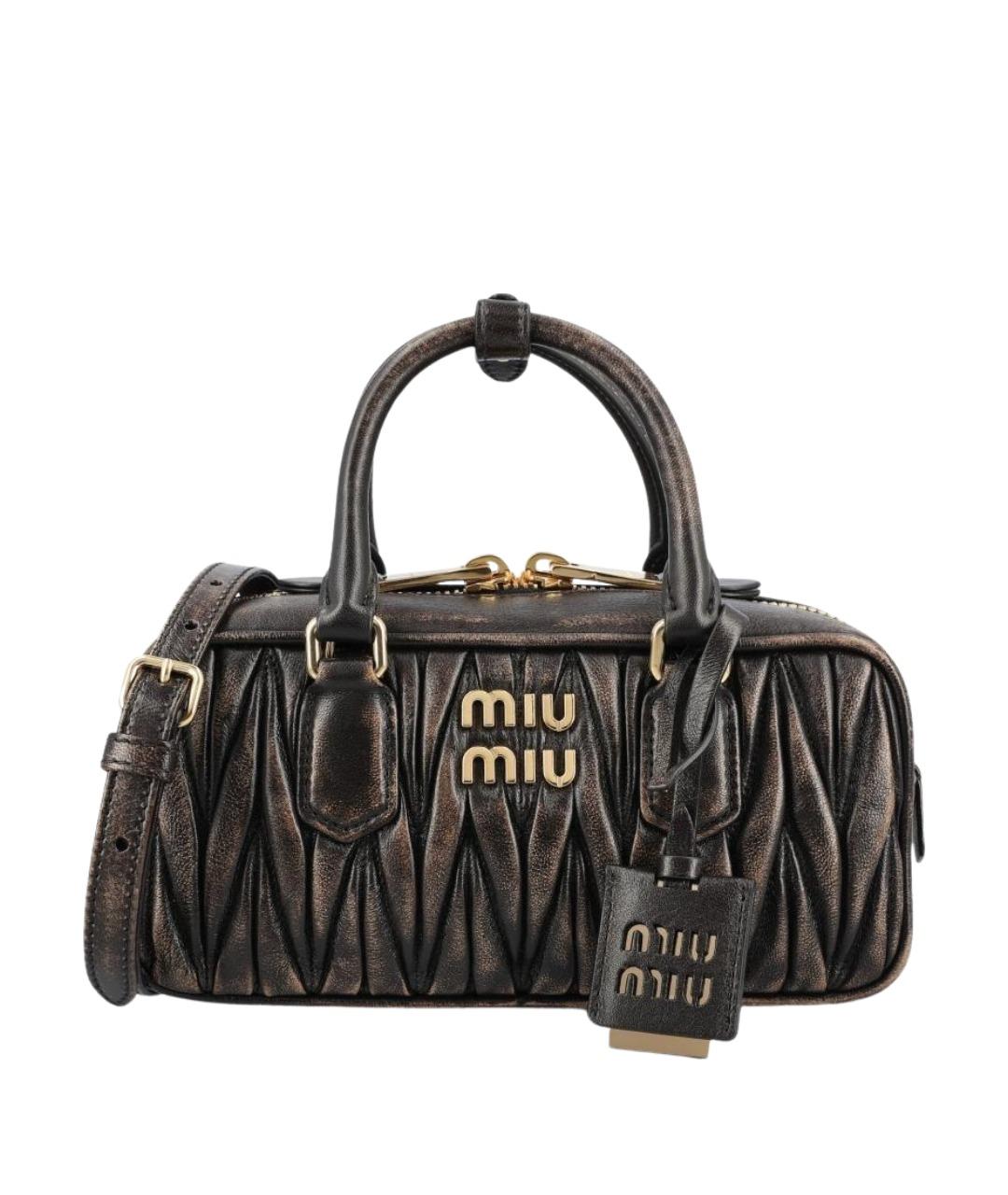 MIU MIU Коричневая кожаная сумка тоут, фото 1