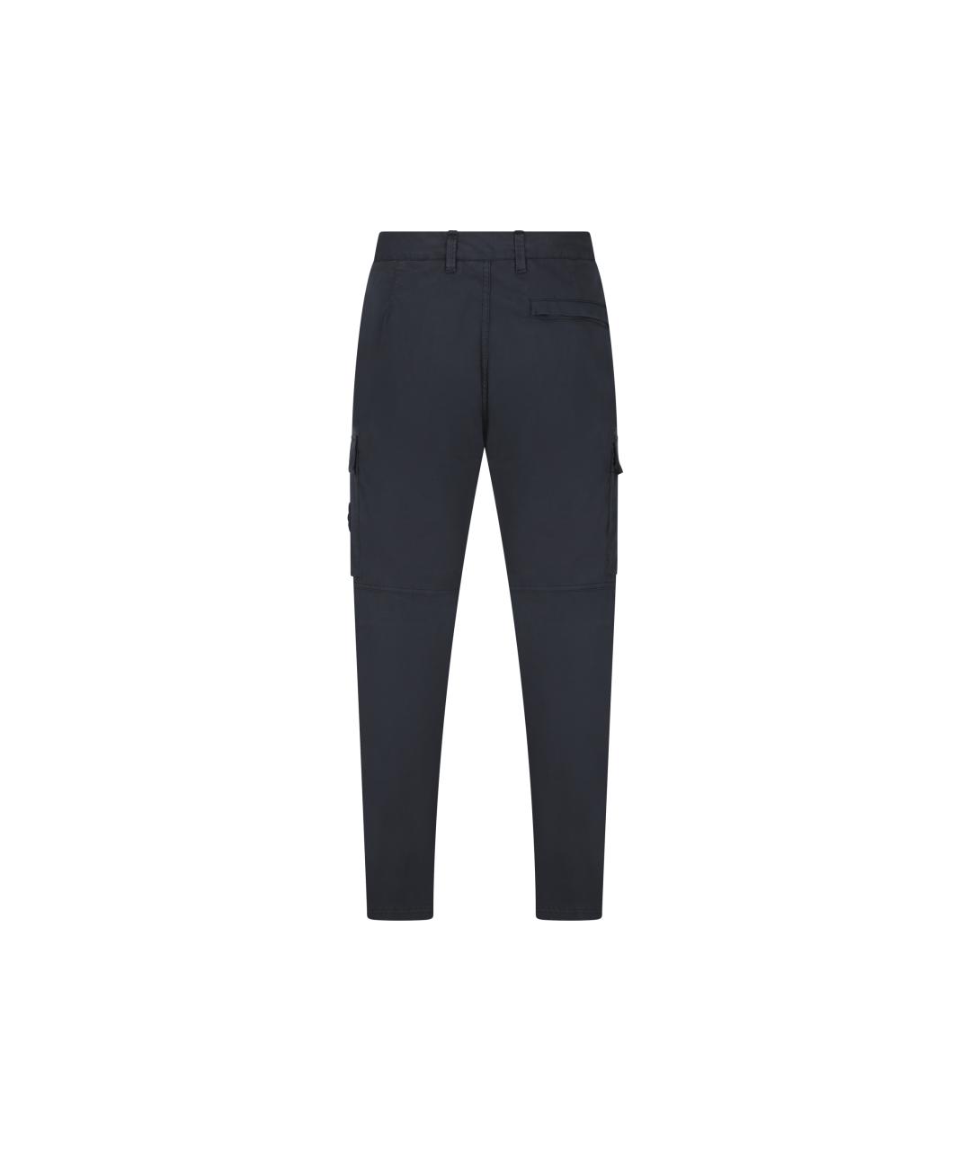 STONE ISLAND Темно-синие хлопковые повседневные брюки, фото 2