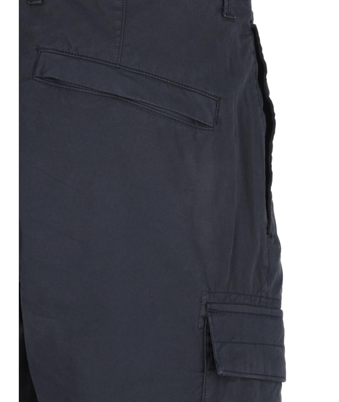 STONE ISLAND Темно-синие хлопковые повседневные брюки, фото 4