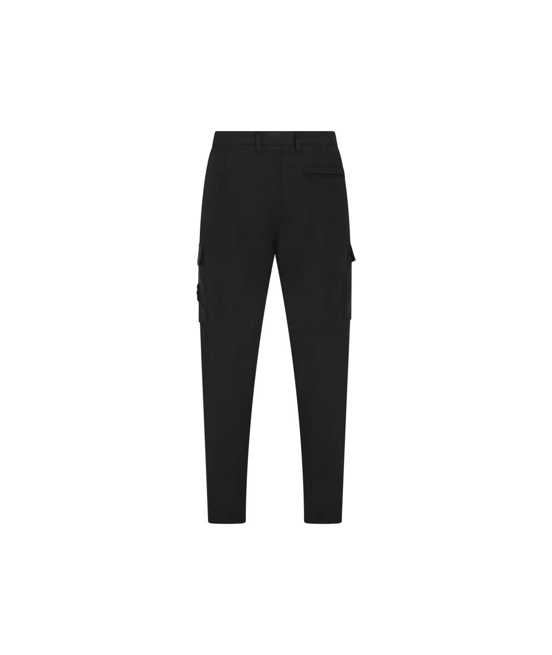 STONE ISLAND Черные хлопковые повседневные брюки, фото 2