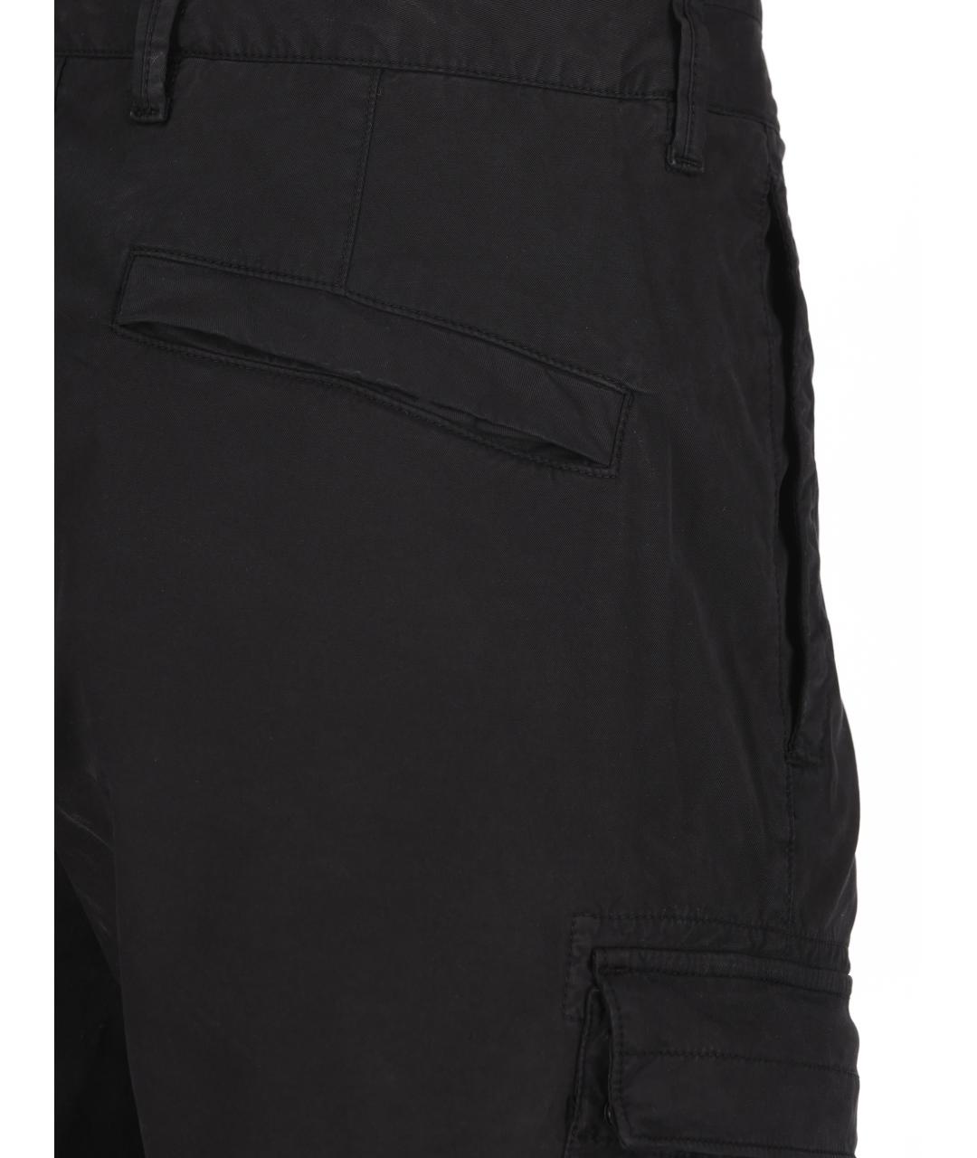 STONE ISLAND Черные хлопковые повседневные брюки, фото 4