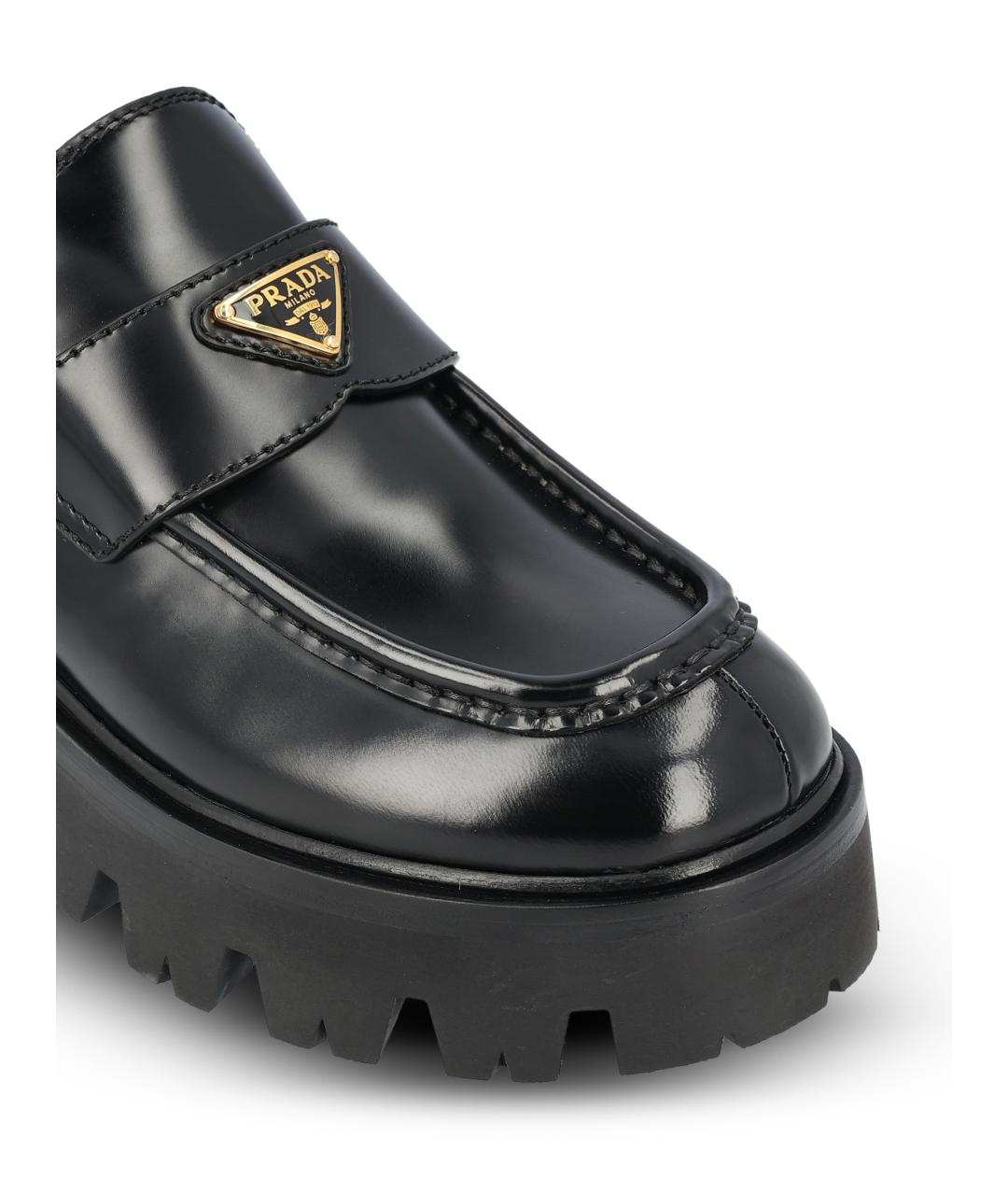 PRADA Черные кожаные лоферы, фото 4