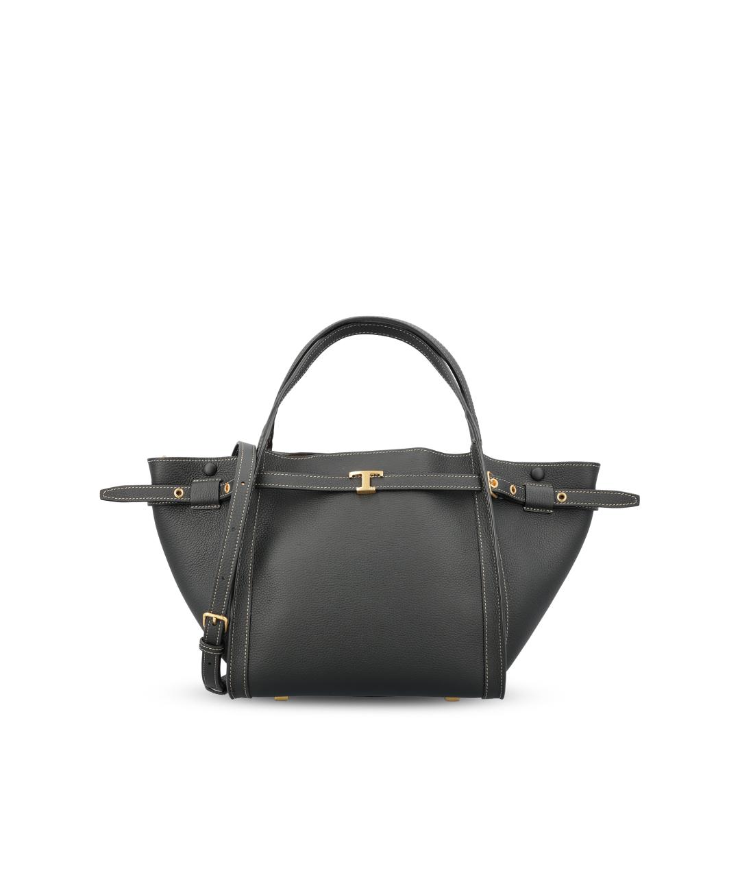 TOD'S Черная кожаная сумка тоут, фото 5