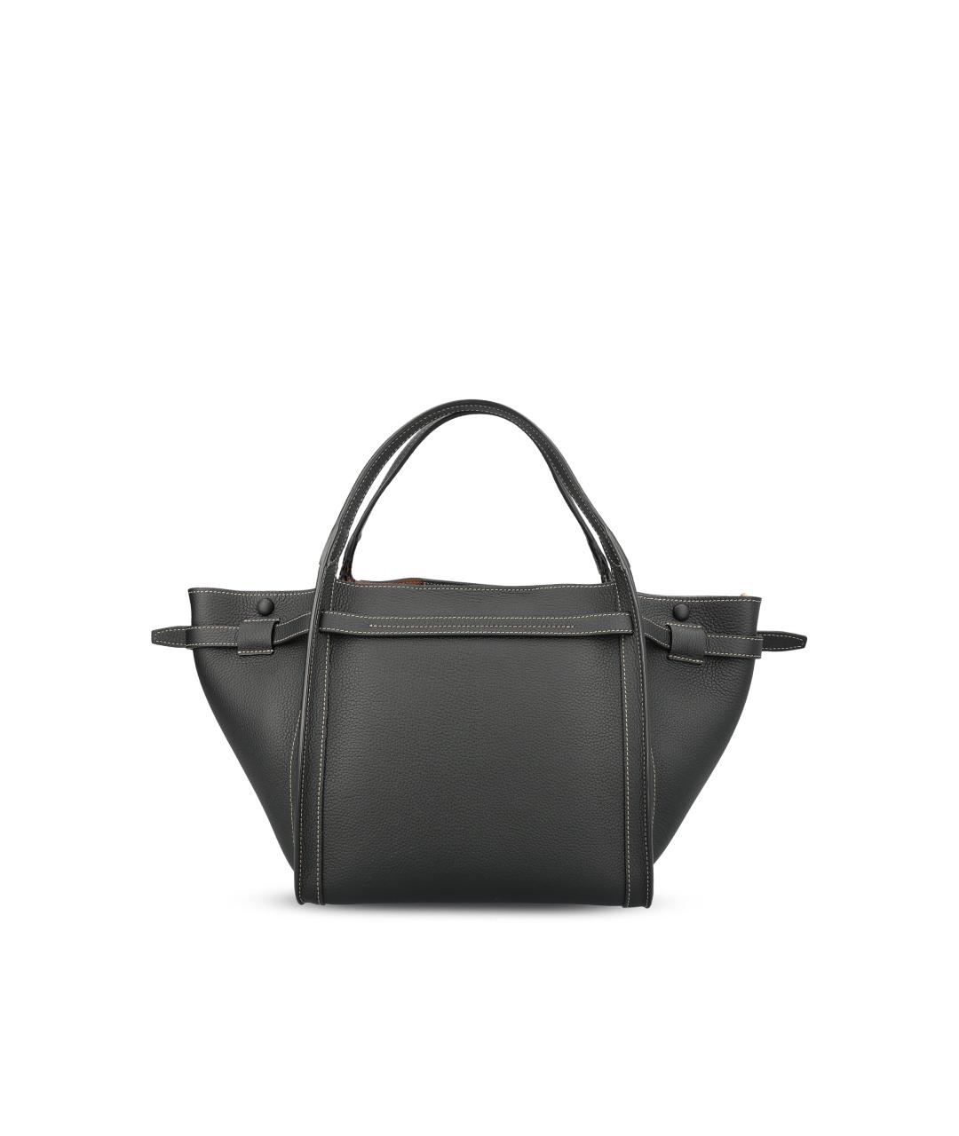 TOD'S Черная кожаная сумка тоут, фото 2