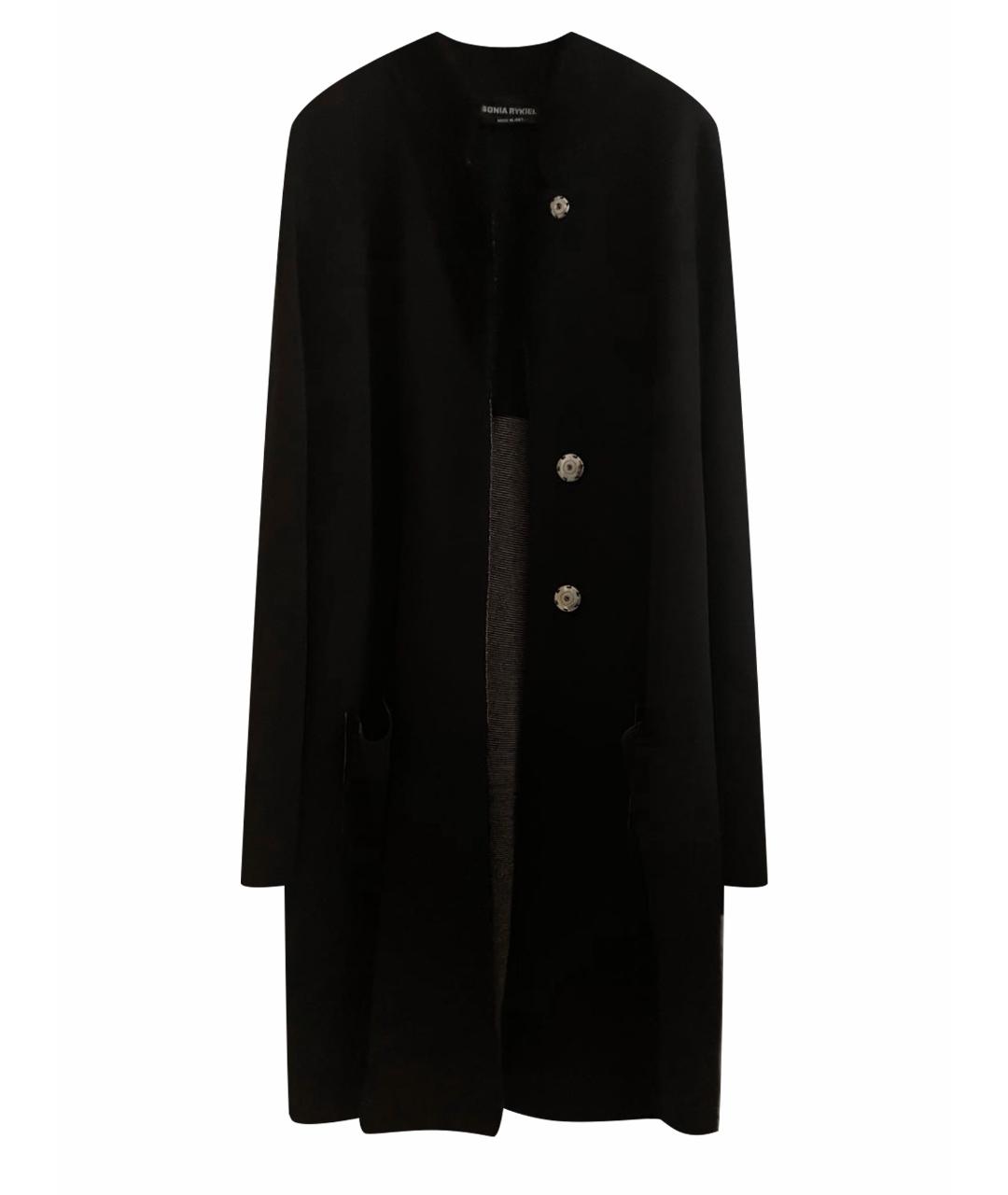 SONIA RYKIEL Черное шерстяное пальто, фото 1
