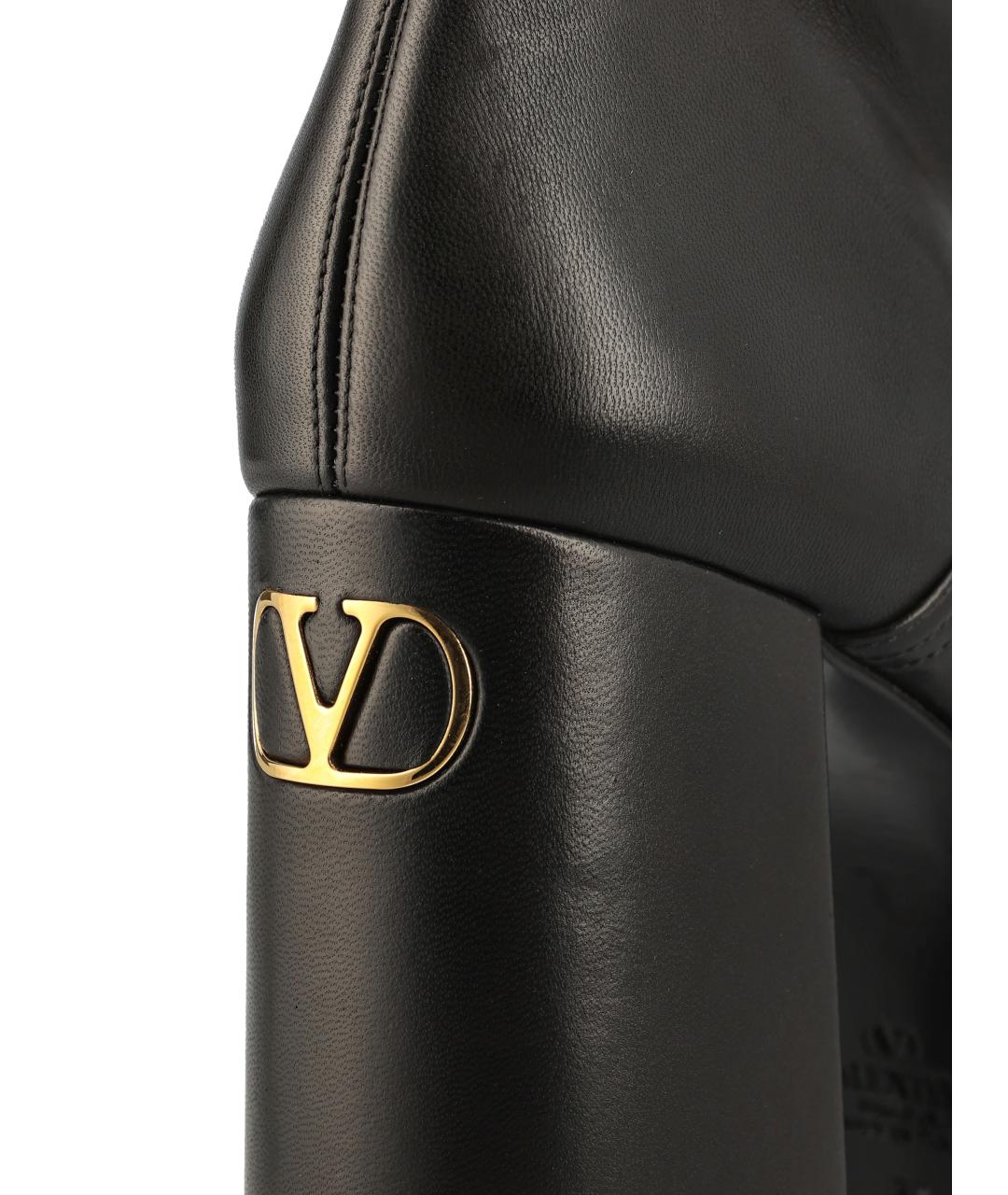 VALENTINO Черные кожаные ботильоны, фото 4